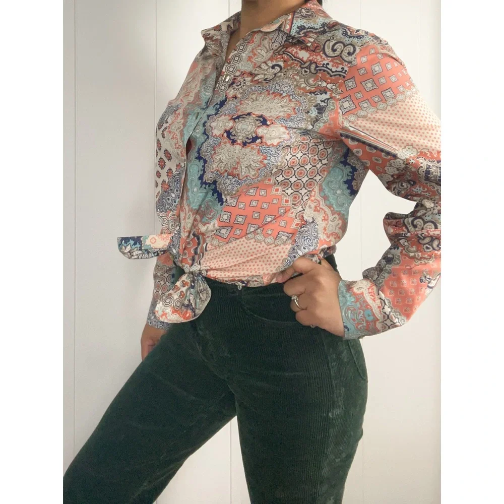 Chico’s | Effortless Giana Paisley Print Button-Down Shirt